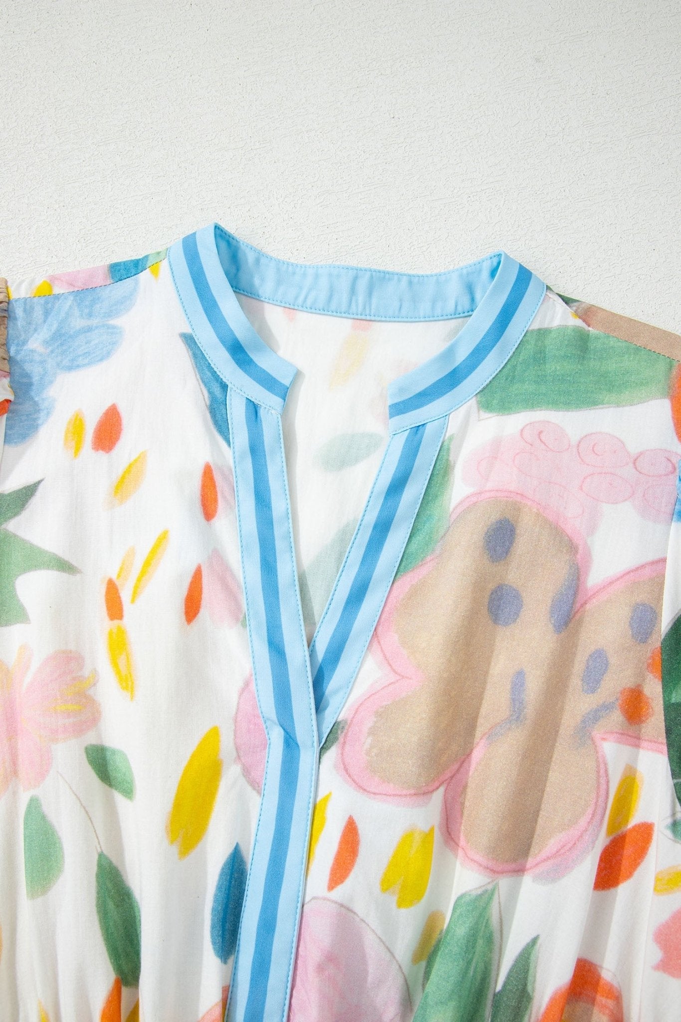 Angel Striped Trim Midi Dress - Hello Beautiful BoutiqueFloral DressesThreaded Pear