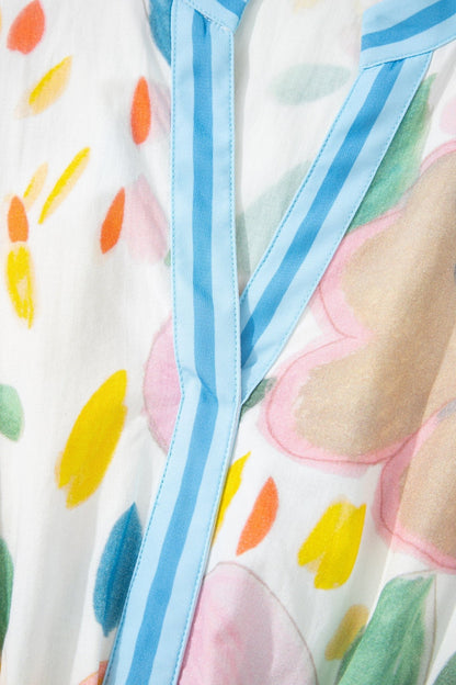 Angel Striped Trim Midi Dress - Hello Beautiful BoutiqueFloral DressesThreaded Pear