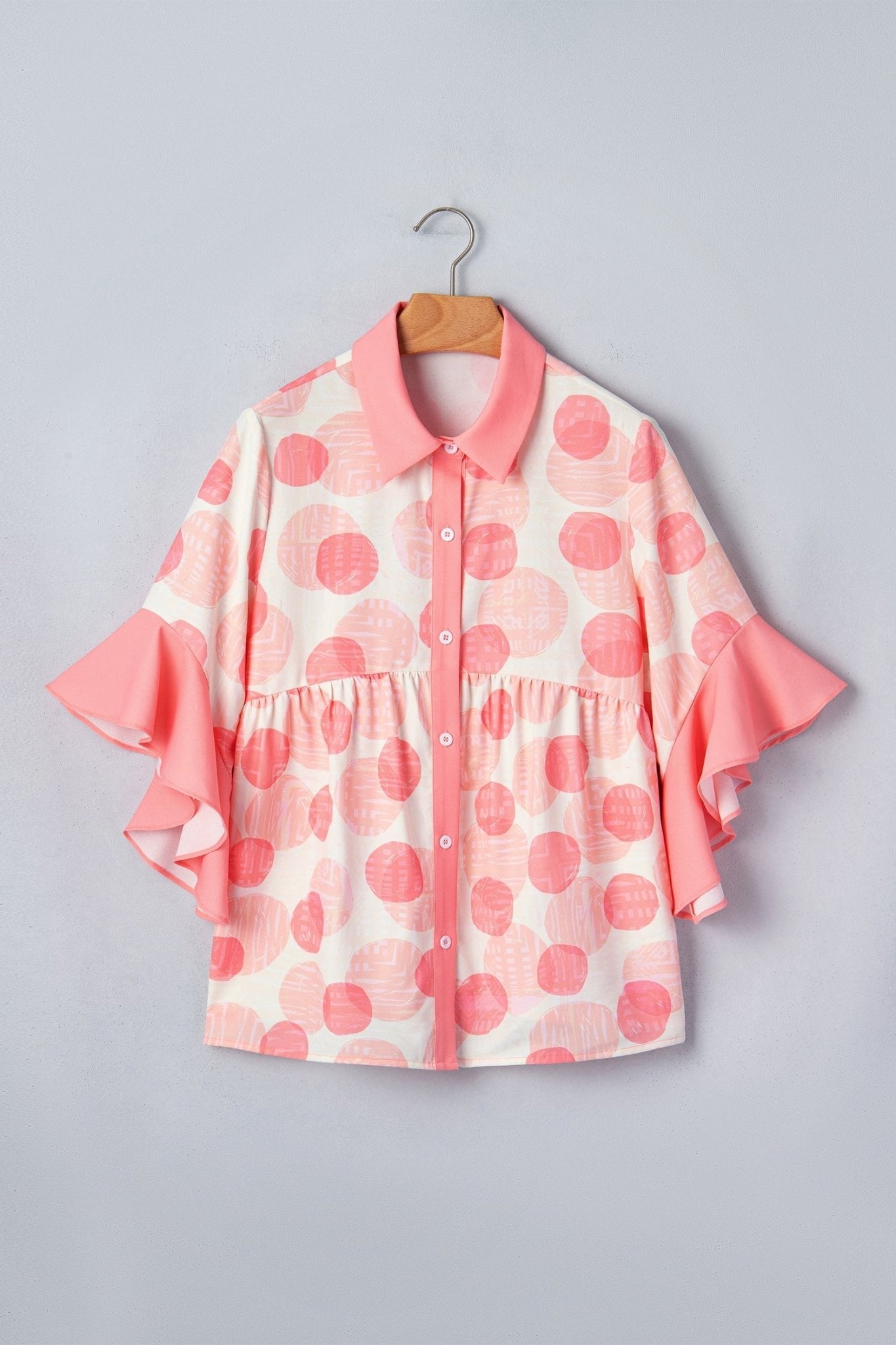 Angelica Short Sleeve Babydoll Shirt - Hello Beautiful BoutiqueBlouses & ShirtsThreaded Pear