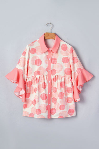 Angelica Short Sleeve Babydoll Shirt - Hello Beautiful BoutiqueBlouses & ShirtsThreaded Pear