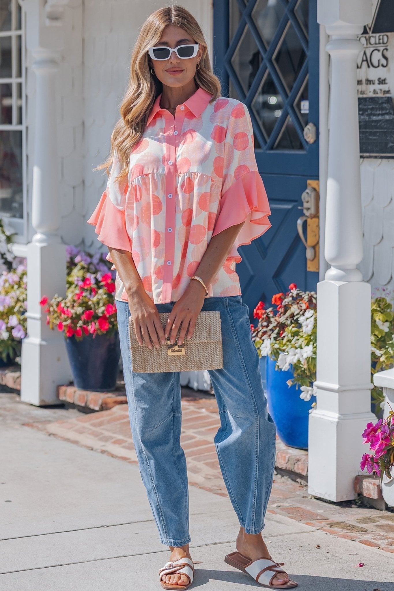 Angelica Short Sleeve Babydoll Shirt - Hello Beautiful BoutiqueBlouses & ShirtsThreaded Pear