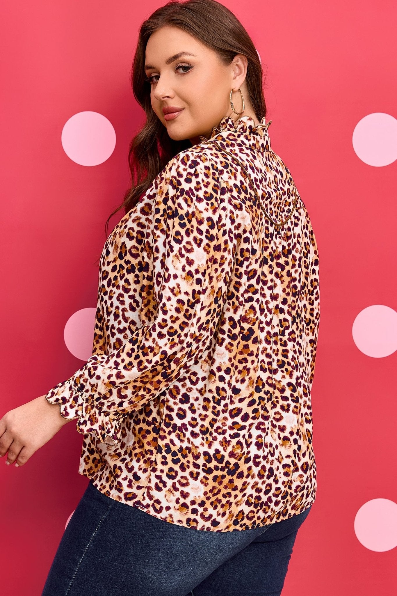 Angelina Frilled Stand PLUS Blouse - Hello Beautiful BoutiquePlus Size Blouses & ShirtsThreaded Pear