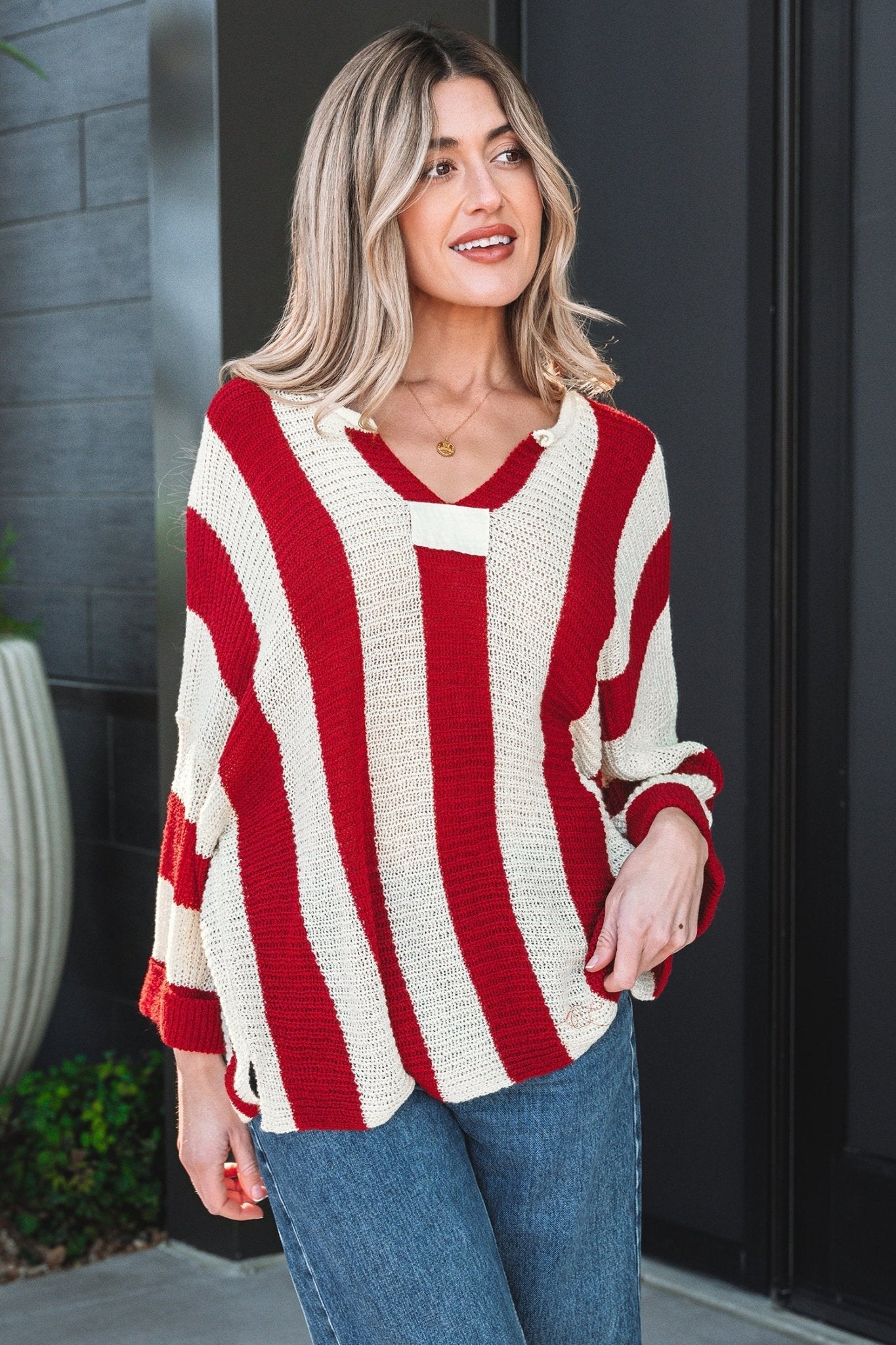 Anika Colorblock Bracelet Sleeve Sweater - Hello Beautiful BoutiqueSweatersThreaded Pear