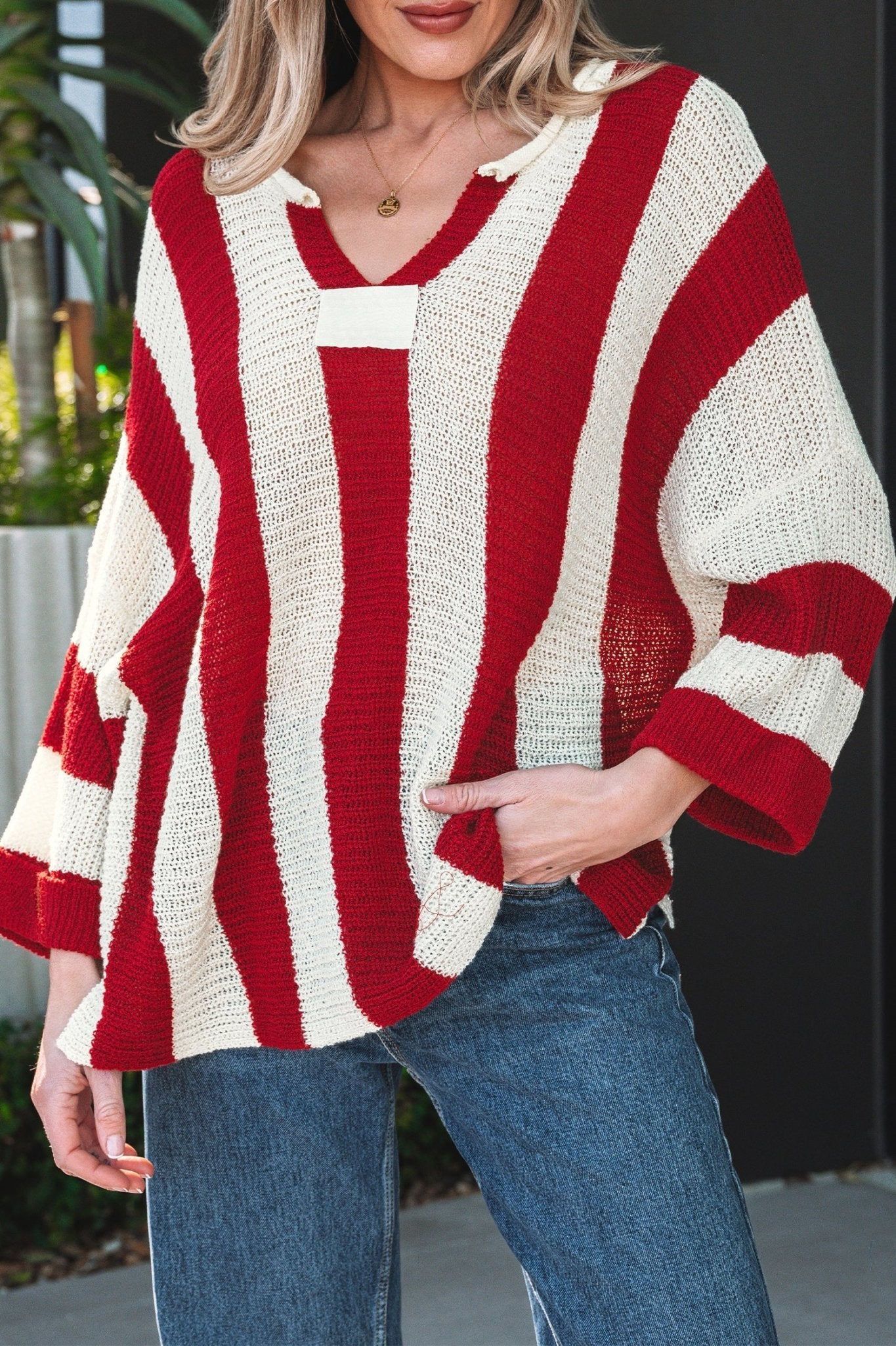 Anika Colorblock Bracelet Sleeve Sweater - Hello Beautiful BoutiqueSweatersThreaded Pear