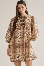 Animal Print Dress with Split Neckline D33877 - Hello Beautiful BoutiqueDress/MiniEntro