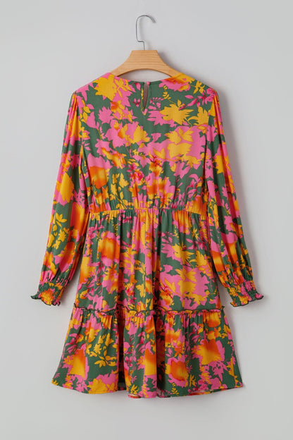 Anna Smocked Ruffled Mini Dress - Hello Beautiful BoutiqueFloral DressesThreaded Pear