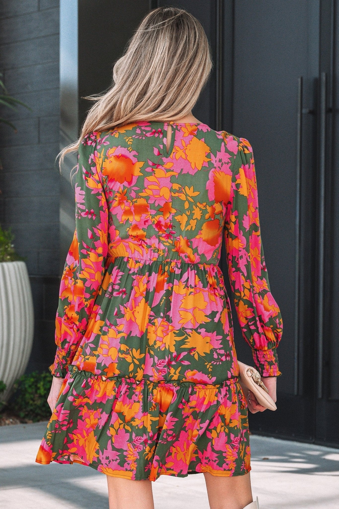 Anna Smocked Ruffled Mini Dress - Hello Beautiful BoutiqueFloral DressesThreaded Pear