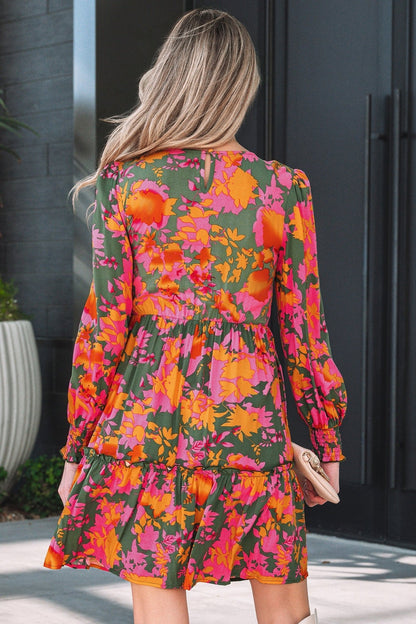 Anna Smocked Ruffled Mini Dress - Hello Beautiful BoutiqueFloral DressesThreaded Pear