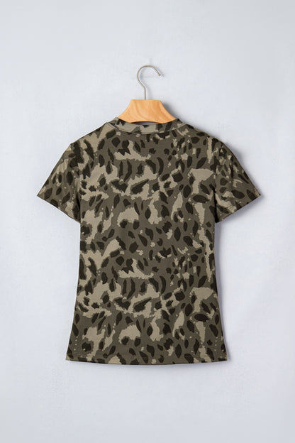 Annabelle Print Mock Slim Tee - Hello Beautiful BoutiqueTops & TeesThreaded Pear