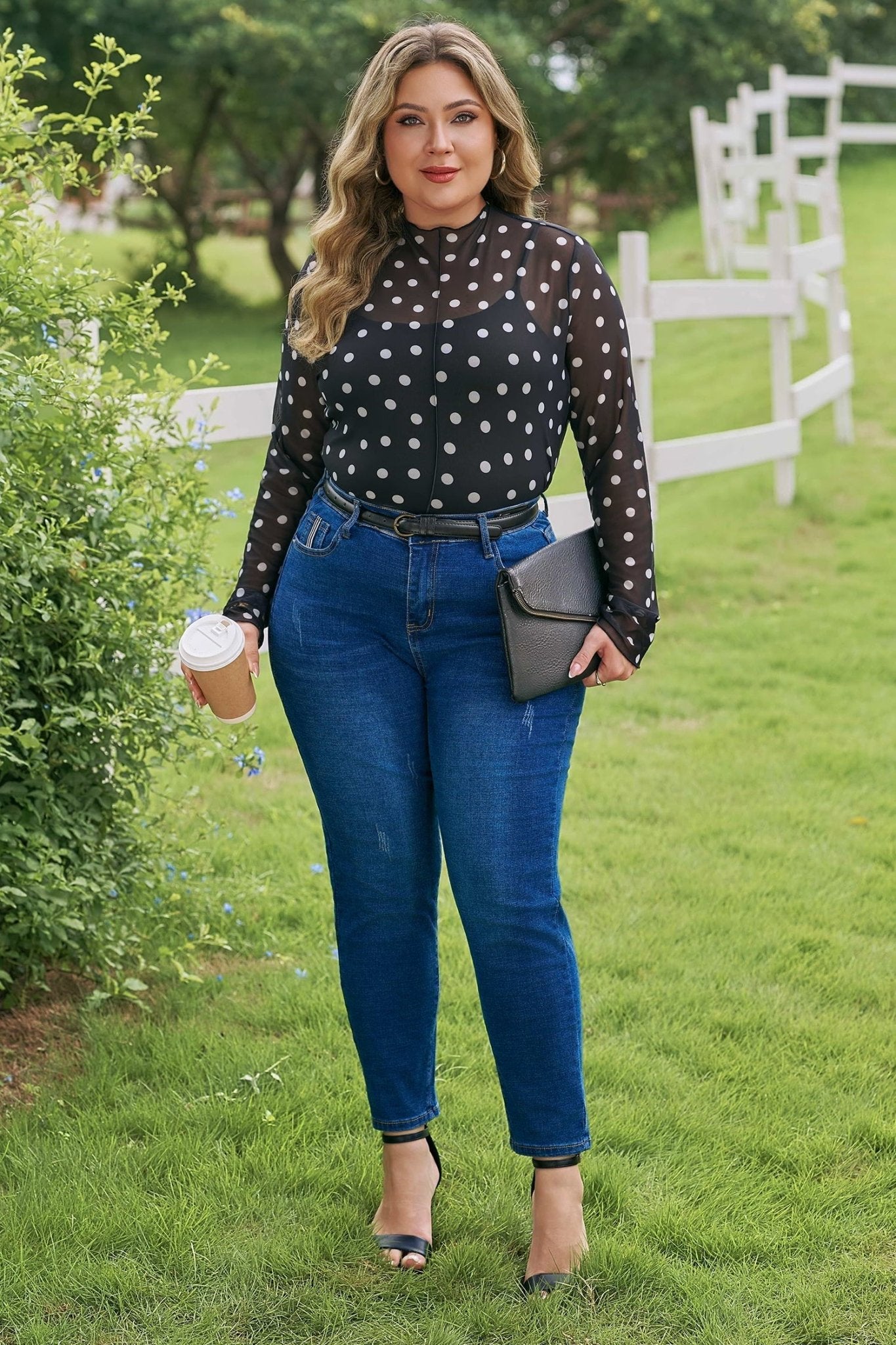 Anne Sleeve Mesh top Long Sleeve PLUS Top - Hello Beautiful BoutiquePlus Size Long Sleeve TopsThreaded Pear