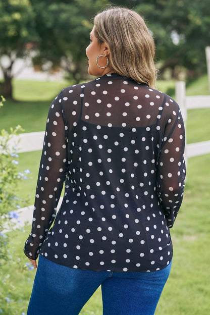 Anne Sleeve Mesh top Long Sleeve PLUS Top - Hello Beautiful BoutiquePlus Size Long Sleeve TopsThreaded Pear