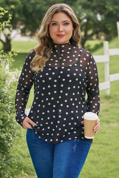 Anne Sleeve Mesh top Long Sleeve PLUS Top - Hello Beautiful BoutiquePlus Size Long Sleeve TopsThreaded Pear
