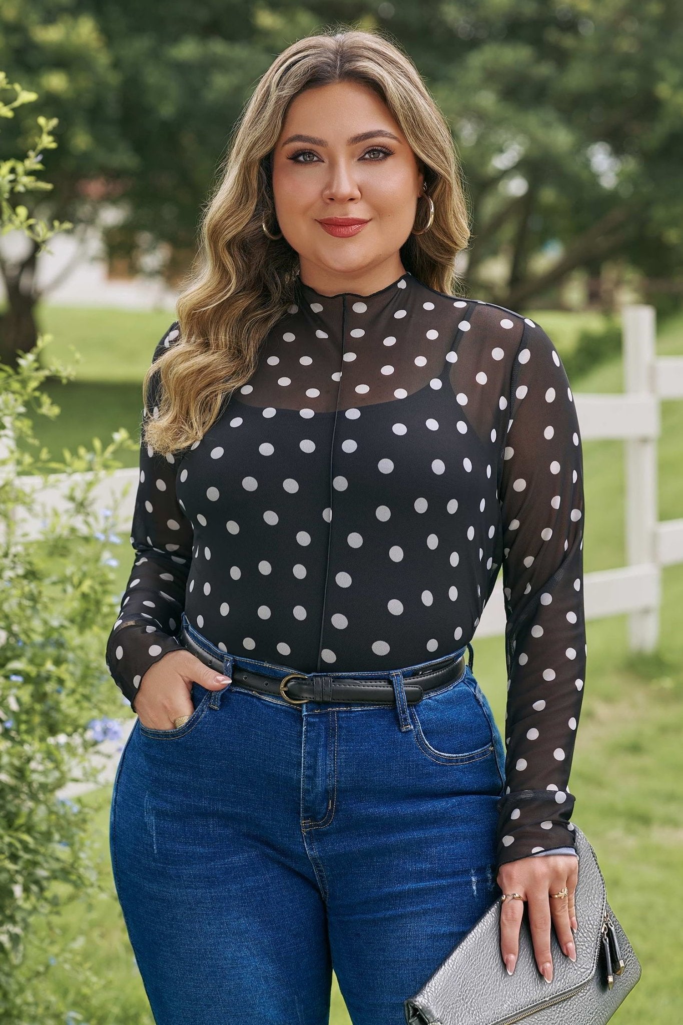 Anne Sleeve Mesh top Long Sleeve PLUS Top - Hello Beautiful BoutiquePlus Size Long Sleeve TopsThreaded Pear