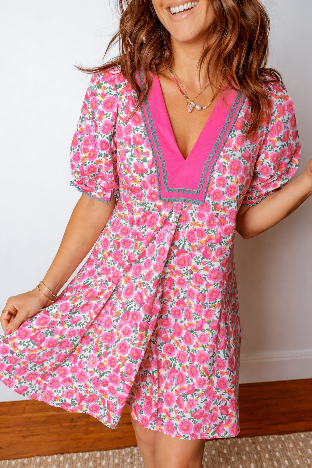 Annika Bubble Sleeve Mini Dress - Hello Beautiful BoutiqueFloral DressesThreaded Pear