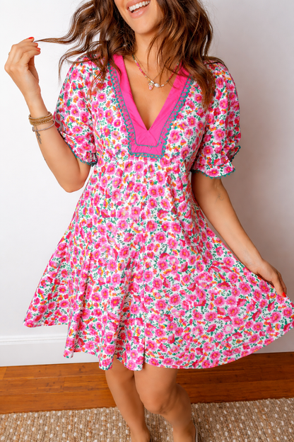 Annika Bubble Sleeve Mini Dress - Hello Beautiful BoutiqueFloral DressesThreaded Pear