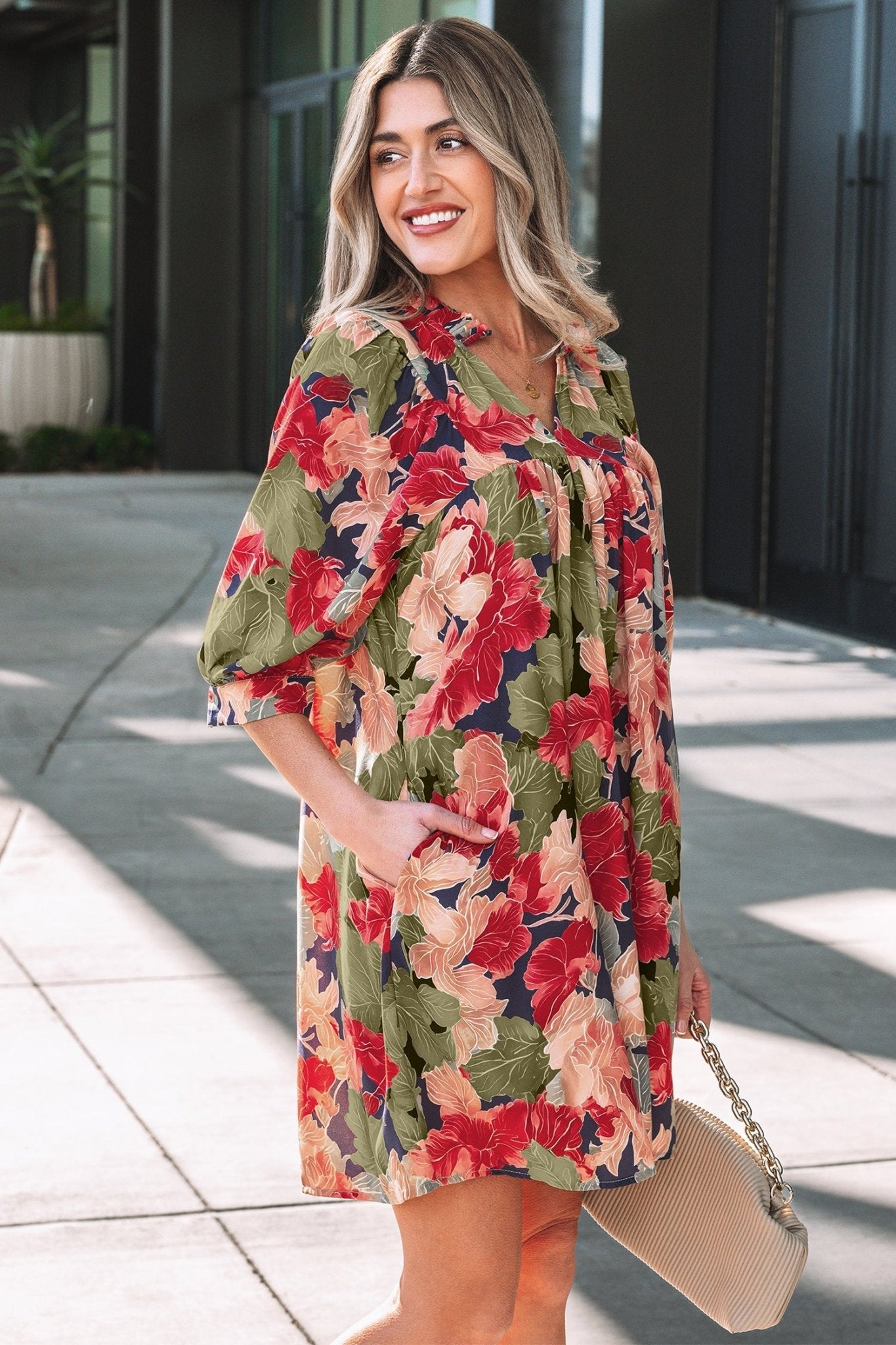 Annika Half Sleeve Mini Dress - Hello Beautiful Boutique15% OFFThreaded Pear
