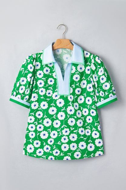 Antonella Collar Short Sleeve Blouse - Hello Beautiful BoutiqueBlouses & ShirtsThreaded Pear