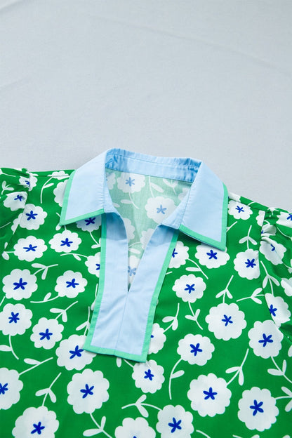 Antonella Collar Short Sleeve Blouse - Hello Beautiful BoutiqueBlouses & ShirtsThreaded Pear