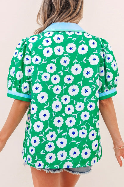 Antonella Collar Short Sleeve Blouse - Hello Beautiful BoutiqueBlouses & ShirtsThreaded Pear
