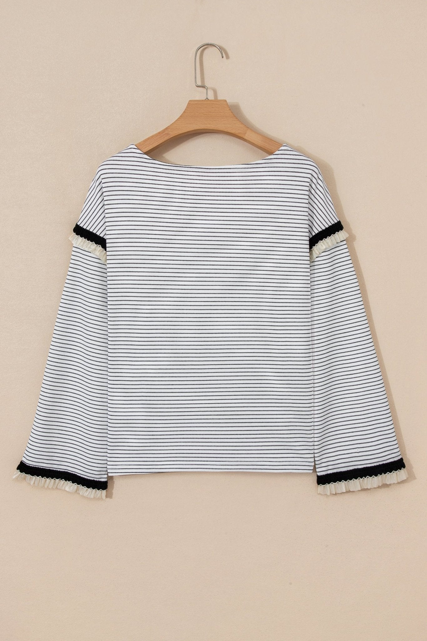 Anya Ruffle Trim Loose Long Sleeve Top - Hello Beautiful BoutiqueLong Sleeve TopsThreaded Pear