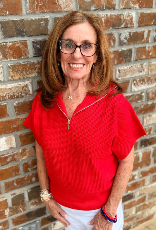 APNY 1/2 Zip Open Knit Sweater - Hello Beautiful BoutiqueSweaterAPNY