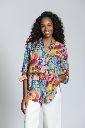 APNY Boyfriend Button Up T19P/C - 376D/CG - Hello Beautiful BoutiqueTopAPNY