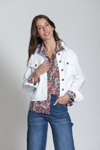 APNY Frayed Detail Jean Jacket - Hello Beautiful BoutiqueAPNY