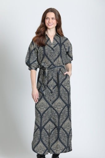 APNY Puff Sleeve Belted Cotton Maxi Dress - Hello Beautiful BoutiqueDress/ MaxiAPNY