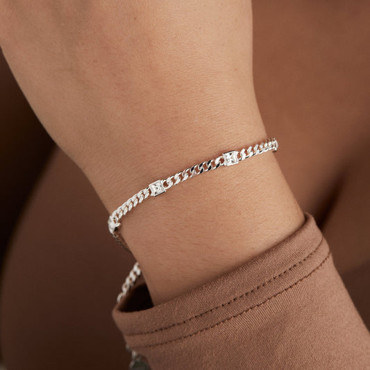 April Birthstone Clear Crystal Curb Chain Bracelet - Hello Beautiful BoutiqueBraceletsALEX AND ANI