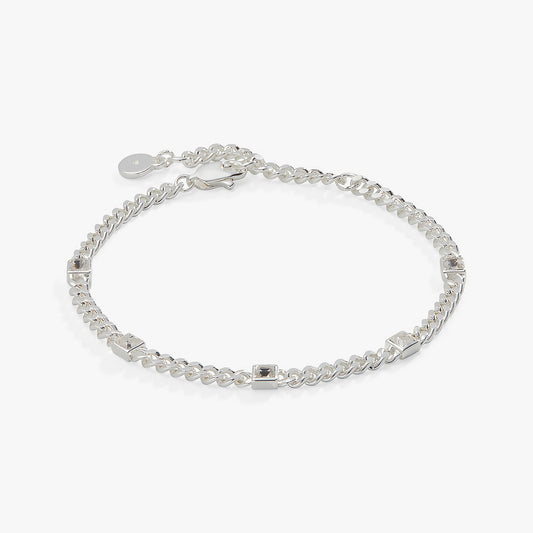 April Birthstone Clear Crystal Curb Chain Bracelet - Hello Beautiful BoutiqueBraceletsALEX AND ANI