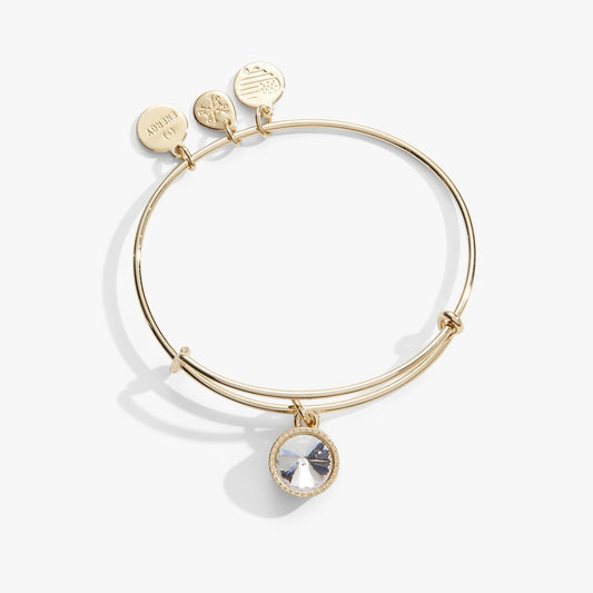 April Clear Crystal Birthstone Charm Bangle - Hello Beautiful BoutiqueBraceletsALEX AND ANI