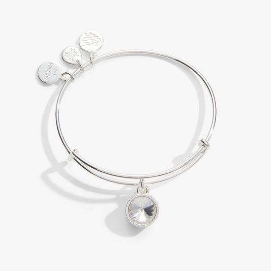 April Clear Crystal Birthstone Charm Bangle - Hello Beautiful BoutiqueBraceletsALEX AND ANI