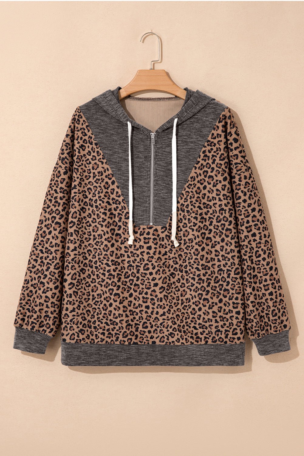 April Collar Zip Hooded Pullover - Hello Beautiful BoutiqueSweatshirts & HoodiesThreaded Pear