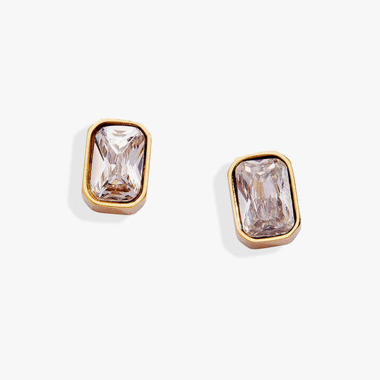 April Emerald-Cut Birthstone Stud Earrings - Hello Beautiful BoutiqueEarringsALEX AND ANI
