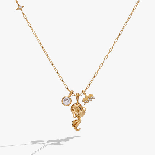 Aquarius Zodiac Charm Cluster Necklace - Hello Beautiful BoutiqueNecklacesALEX AND ANI