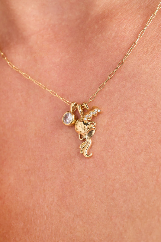 Aquarius Zodiac Charm Cluster Necklace - Hello Beautiful BoutiqueNecklacesALEX AND ANI