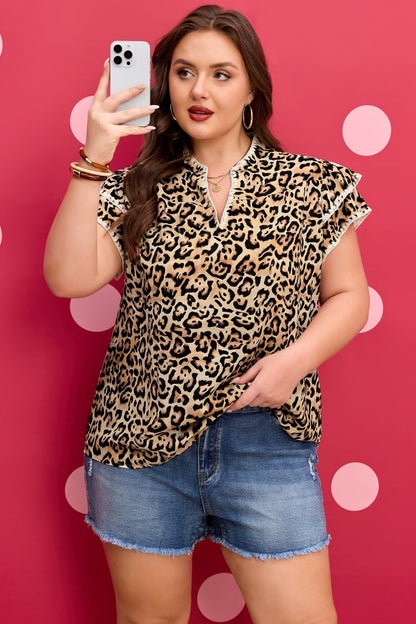 Arabella Ruffled Short Sleeve PLUS Blouse - Hello Beautiful BoutiquePlus Size Blouses & ShirtsThreaded Pear