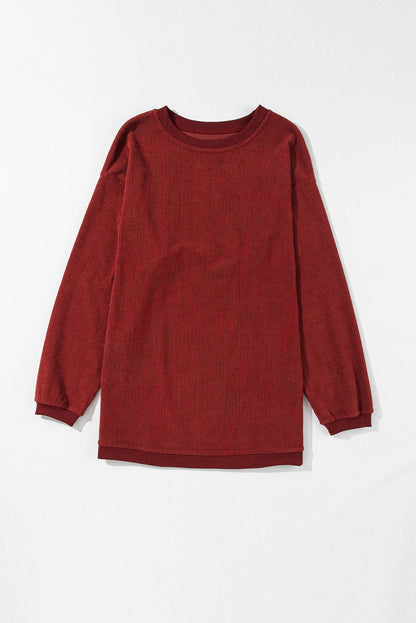 Araceli Ribbed Corduroy Oversized Sweatshirt - Hello Beautiful BoutiqueSweatshirts & HoodiesThreaded Pear