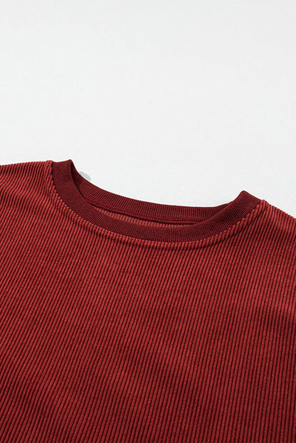 Araceli Ribbed Corduroy Oversized Sweatshirt - Hello Beautiful BoutiqueSweatshirts & HoodiesThreaded Pear