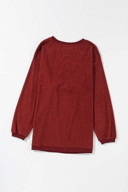 Araceli Ribbed Corduroy Oversized Sweatshirt - Hello Beautiful BoutiqueSweatshirts & HoodiesThreaded Pear