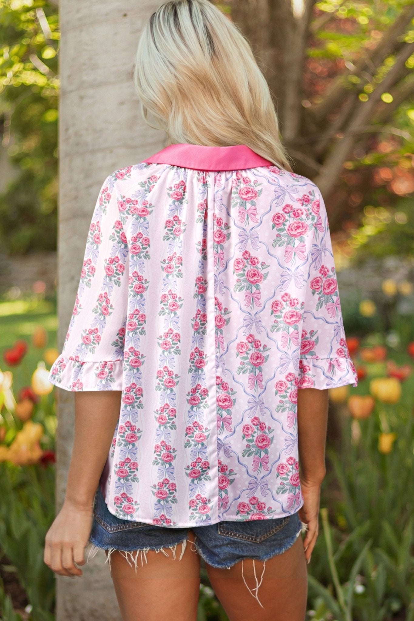 Araceli Ruffled Half Sleeve Shirt - Hello Beautiful BoutiqueBlouses & ShirtsThreaded Pear