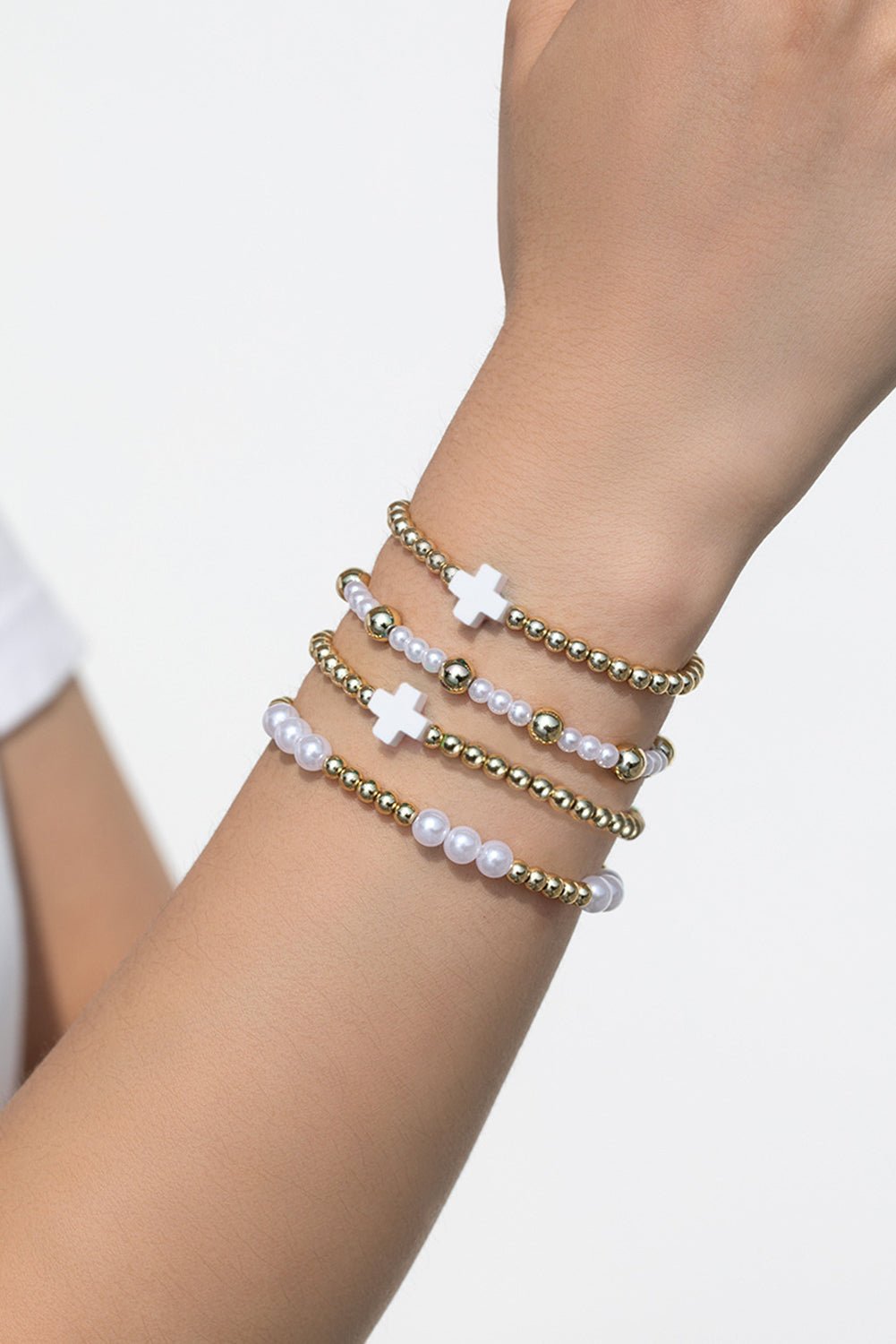 Arely Beaded Elastic Layered Bracelet - Hello Beautiful BoutiqueJewelryThreaded Pear