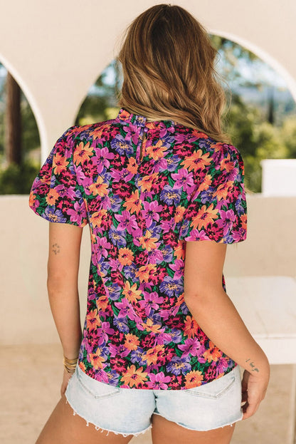Ari Print Puff Sleeve Blouse - Hello Beautiful Boutique20% OFFThreaded Pear