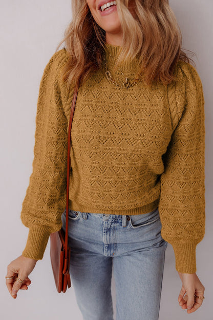 Aria Edge Balloon Sleeve Sweater - Hello Beautiful BoutiqueSweatersThreaded Pear