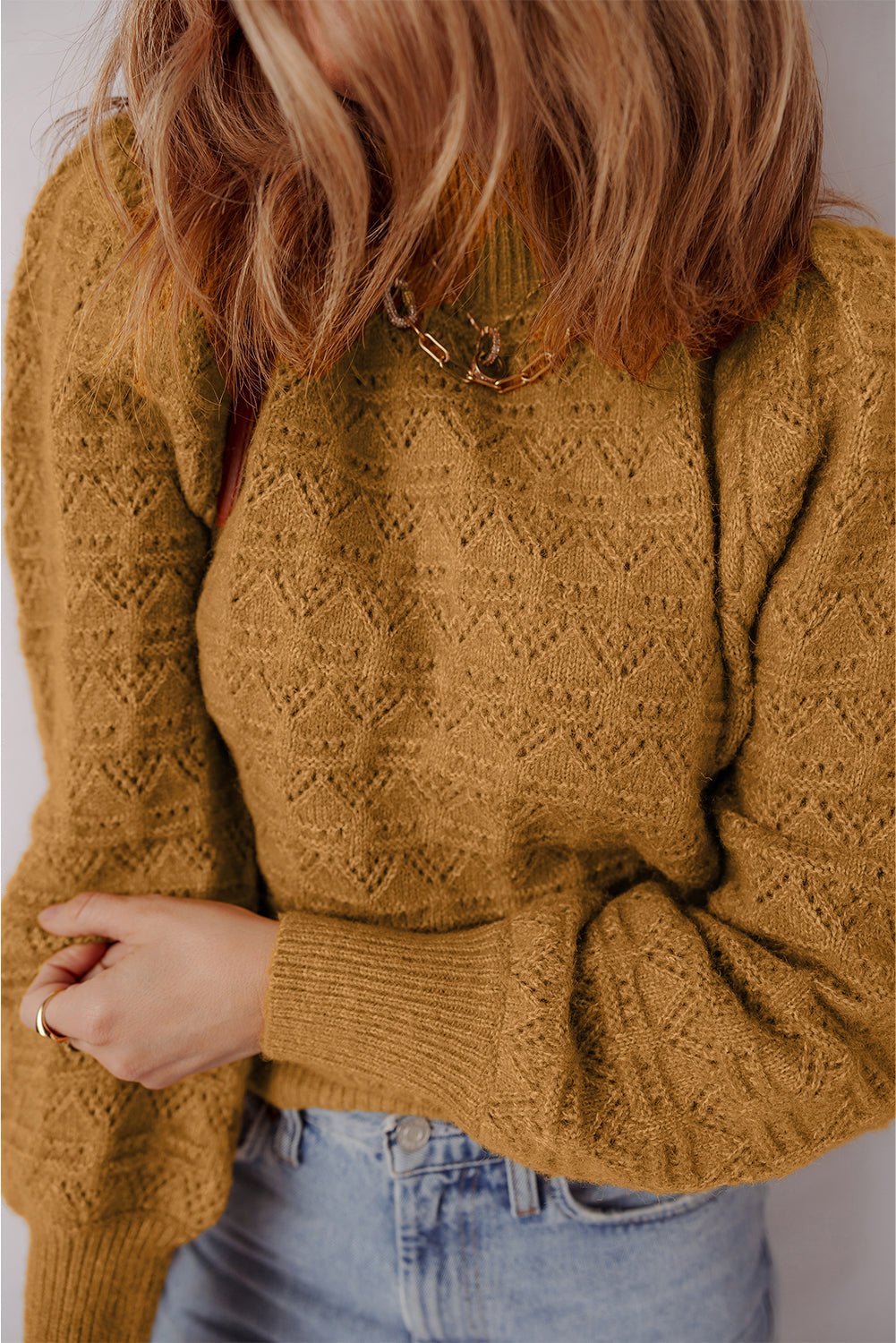 Aria Edge Balloon Sleeve Sweater - Hello Beautiful BoutiqueSweatersThreaded Pear