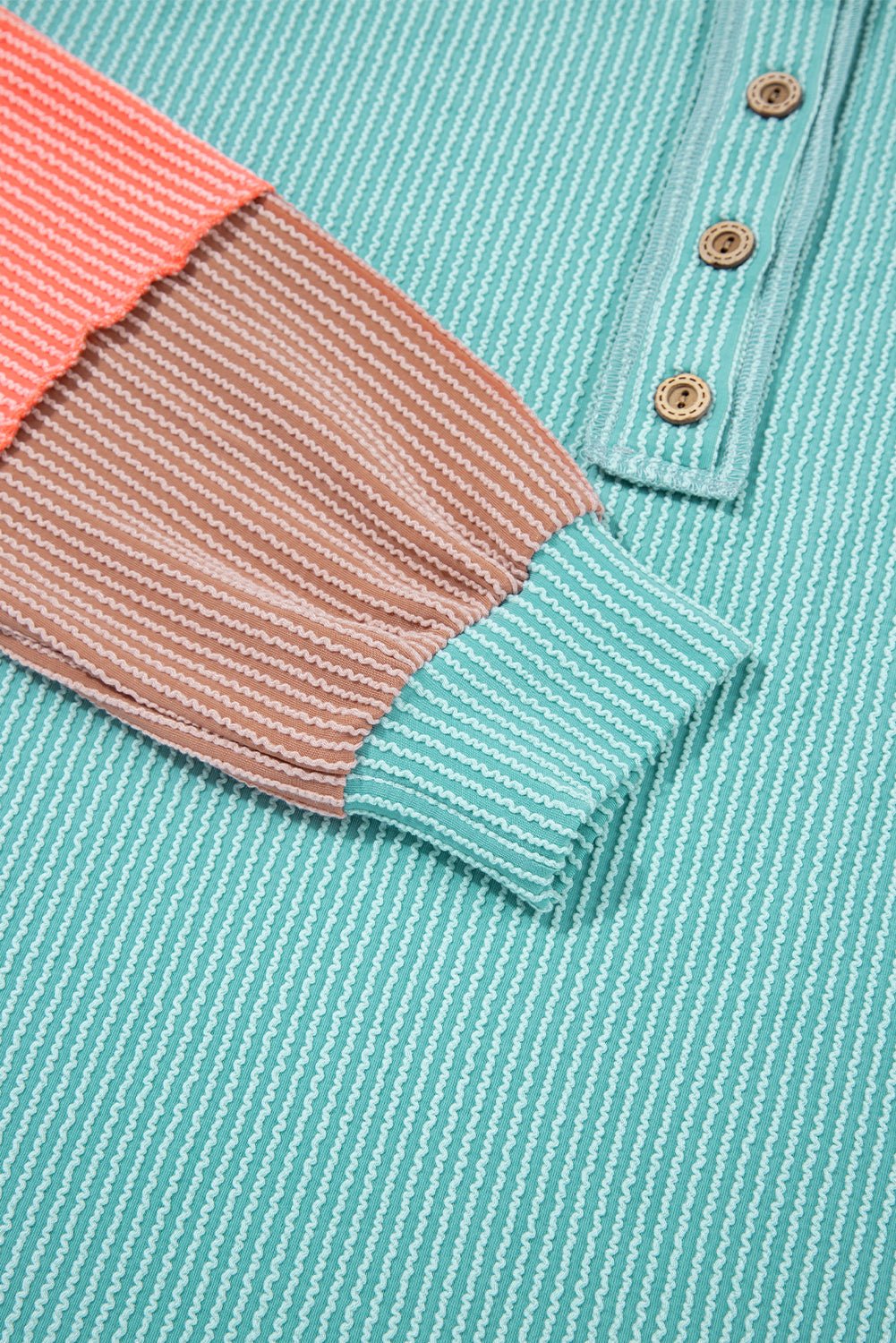 Aria Knit Colorblock Henley Top - Hello Beautiful BoutiqueLong Sleeve TopsThreaded Pear