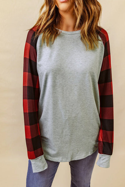 Aria Plaid Long Sleeve Sweatshirt - Hello Beautiful Boutique$2.99 SALEThreaded Pear