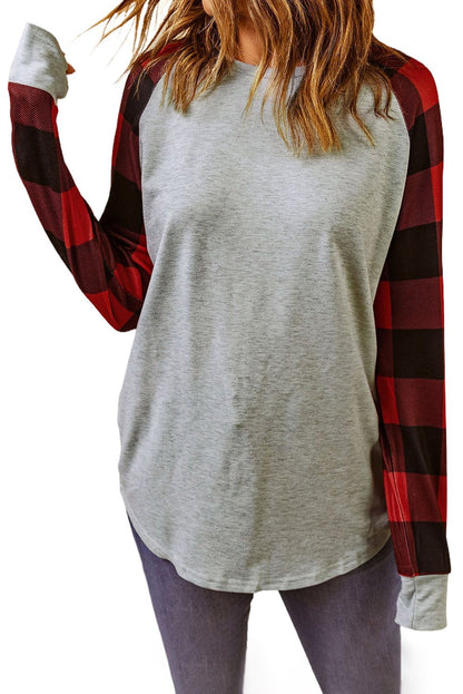 Aria Plaid Long Sleeve Sweatshirt - Hello Beautiful Boutique$2.99 SALEThreaded Pear