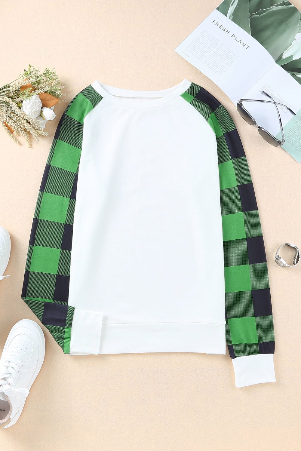 Aria Plaid Long Sleeve Sweatshirt - Hello Beautiful Boutique$2.99 SALEThreaded Pear