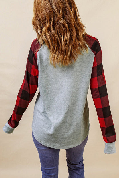Aria Plaid Long Sleeve Sweatshirt - Hello Beautiful Boutique$2.99 SALEThreaded Pear